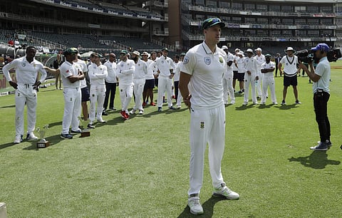 South Africa's retiring seamer Morne Morkel stands during the post match presentation on the fifth day of the final cricket test match between South Africa and Australia at the Wanderers | AP