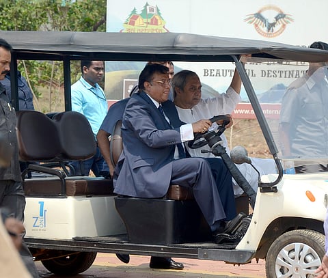 Chief Minister Naveen Patnaik during the inaguration of SAI International Residential School at Ramdashpur on the outskirts of Bhubaneswar on Monday. (EPS)