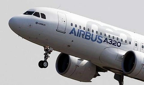 The Airbus A320neo (New Engine Option) takes off during its first flight event in Colomiers near Toulouse, southwestern France. | REUTERS