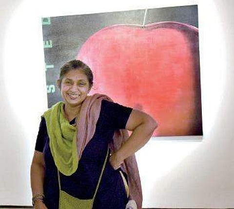 Renu, Rajan’s wife, at the exhibition