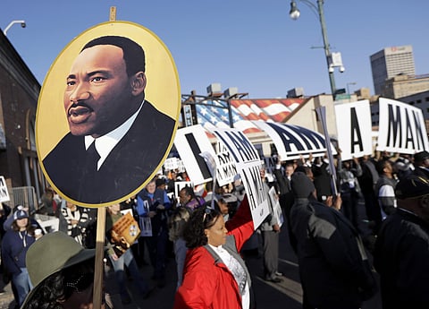 Fifty years after a shot rang out in Memphis, killing the Rev. Martin Luther King Jr., freedom rang from the balcony of the Lorraine Motel as a bell tolled 39 times to mark a life cut short by racism. | AP