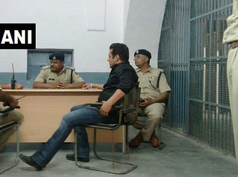 Salman Khan at Jodhpur jail (Twitter/ANI)