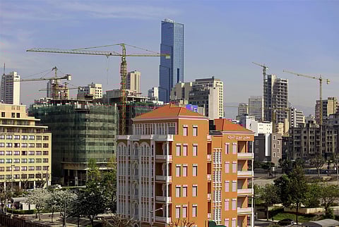 In this Monday, April 2, 2018 photo, construction cranes line the horizon, in Beirut, Lebanon. | AP