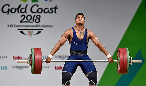 Gold medalist Indian weightlifter Venkat Rahul Ragala competes at men's 85 kg Weightlifting category during the Commonwealth Games 2018 in Gold Coast. | PTI