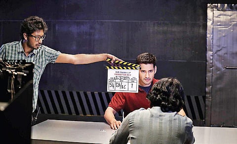 Dwarkesh Prabakar on the sets of Spyder.