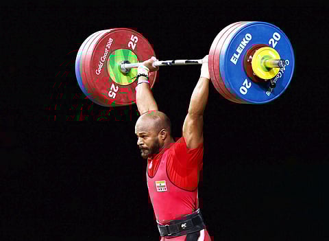 Sathish Kumar Sivalingam during his gold-medal performance at Gold Coast | AP