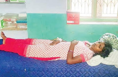 A child undergoing treatment at Kotha Nagireddypalli in Nuzendla mandal of Guntur district on Saturday | Express