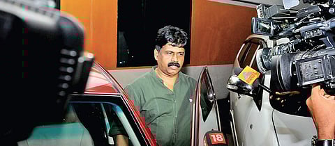 Former Ernakulam Rural SP A V George leaving ‘Safe House’ after the quizzing session by the SIT on Tuesday | A Sanesh