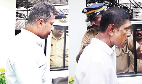 Mohammad Iqbal and Muhammed Haneef, who were convicted of killing Youth Congress leader Balakrishnan, being taken to the Ernakulam Sub-Jail | Express