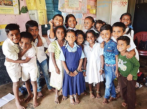 Children at a government school in Orohalli