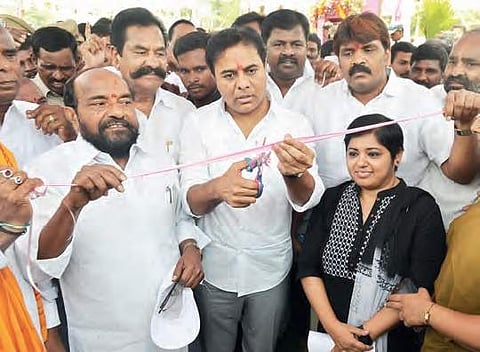 MAUD Minister KT Rama Rao inaugurating the Chintalkunta Underpass