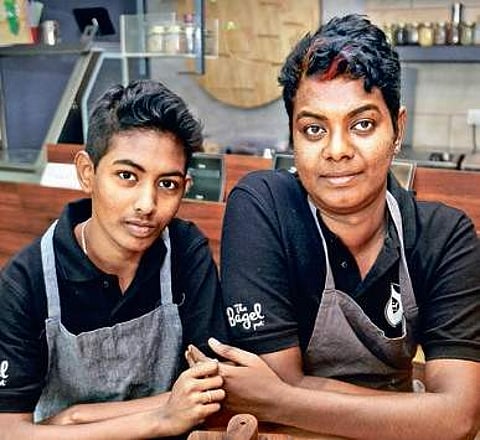 Sanjeev(L) and Kotravai(R) found a second lease of life at The Bagel Pot