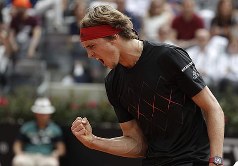 Alexander Zverev during his victory over Nadal. (Photo| AP)