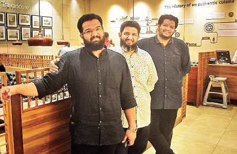 Ozman, Mahin and Wazim the owners of the Azad Star restaurant at the Mall of Travancore in Thiruvananthapuram