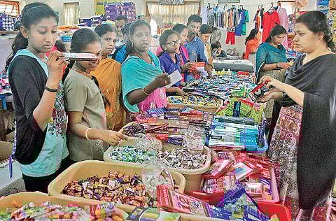 The student market organised by Kerala Secretariat Employees Association at YMCA Hall in Thiruvananthapuram | B P Deepu