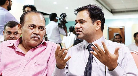 Dr Kafeel Khan (Right) at a function in Kochi on Saturday (Photo | Melton Antony)
