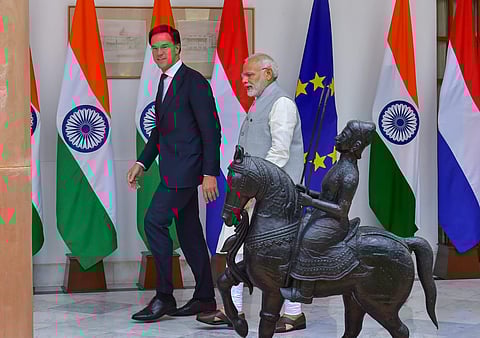 A joint statement released after the talks between Prime Minister Narendra Modi and his Dutch counterpart Mark Rutte said the two sides reaffirmed their commitment to strengthening disarmament. | PTI
