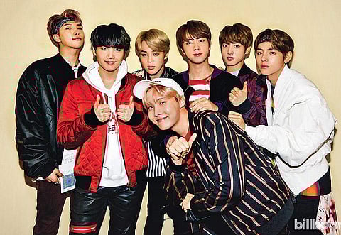 Korean boy band Bangtan Sonyeondan (BTS)