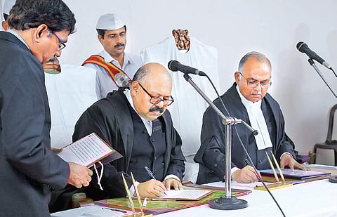 Justice Hrishikesh Roy swearing in as Acting Chief Justice