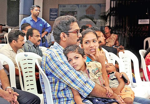 Bank officers protesting in front of an SBI branch in Kochi | A Sanesh