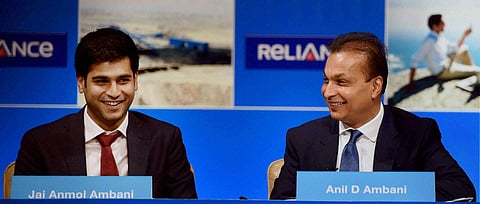 Chairman of Reliance infrastructure Anil Ambani and his son Jai Anmol Ambani (File | PTI)