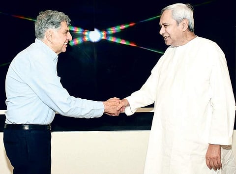 CM Naveen Patnaik and Tata Trusts Chairman Ratan Tata during signing of MoU | Express
