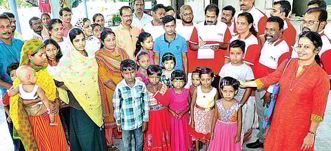 Children of migrant workers in Aluva who will join school on Friday.