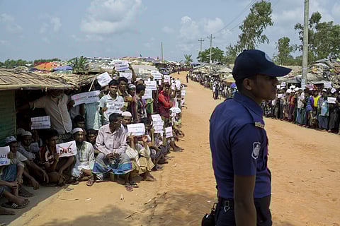 First monsoon rains pound Rohingya camps in Bangladesh