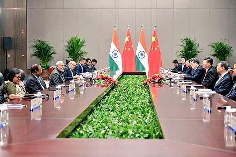PM Narendra Modi had a meeting with Chinese President Xi Jinping on the sidelines of the SCO Summit. (Twitter/MEAIndia)