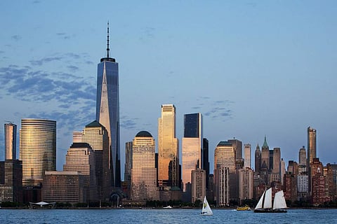 2 1 2 3 4 5 6 7 8 9 10 11 In this June 7, 2018 photo, One World Trade Center towers over its neighbors, including 3 World Trade Center, center, an 80-story office building in New York. | AP