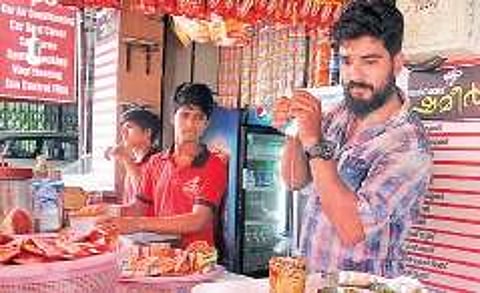 Shameer at his sarbath shop in Kochi A Sanesh