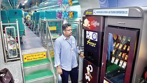 Automated vending machine inside Uday Express which runs between Bengaluru and Coimbatore | Pushkar V