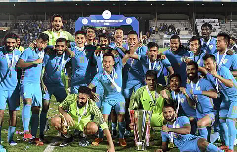 Indian football team after winning the Intercontinental Cup | PTI