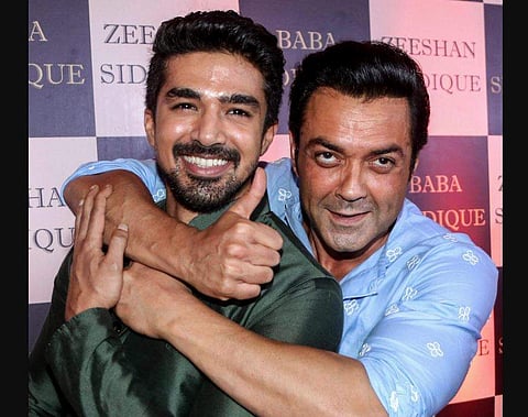 Race 3 actors Saqib Saleem, Bobby Deol attend politician Baba Siddique's iftar party on June 11, 2018. (PTI Photo)