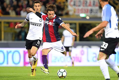 Simone Verdi (C) has scored 16 goals in 62 appearances over the last two terms for Bologna. (File | AP)