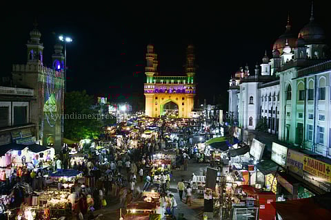 A beautiful night view of the lit up Charminar during Ramzan. (EPS | R.Satish Babu)