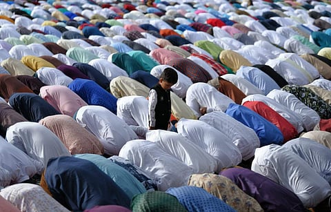 Muslims offer Eid-Al-Fitr prayers in Coimbatore on Friday (EPS | A.Raja Chidambaram)