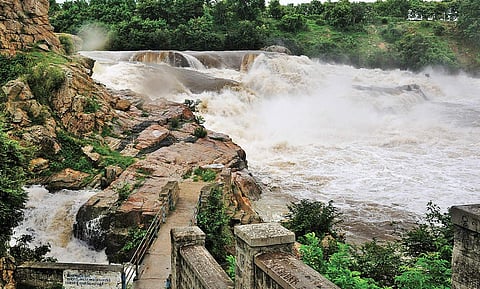 Cauvery river in full flow near KR Nagar taluk on Thursday | Udayshankar S