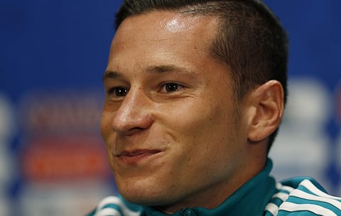 Germany's Julian Draxler, smile during a press conference on the eve of the group F match between Germany and Mexico at the 2018 soccer World Cup in the Luzhniki Stadium in Moscow, Russia, Saturday, June 16, 2018. | AP