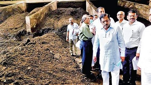 Deputy CM G Parameshwara during his visit to Hemmigepura garbage processing plant on FridayI Express