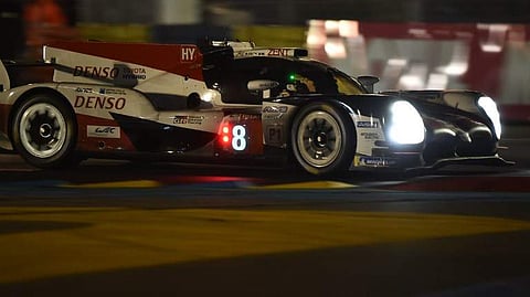 Spanish driver Fernando Alonso competes in his Toyota TS050 Hybrid LMP1 during the 86th Le Mans 24-hours endurance race. (Photo| AFP)