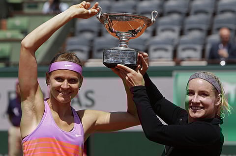 Tennis stars Lucie Safarova (L) and Bethanie Mattek-Sands (File | AP)