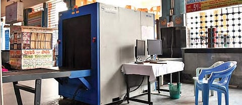 The defunct baggage scanner at the railway station in Tirupati | express