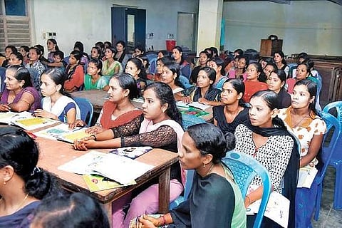 Students attending the literacy programme ‘Changathi’