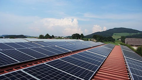 Rooftop solar installations.