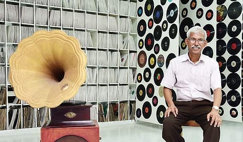 Sunny Mathew at his Gramophone Museum Albin Mathew