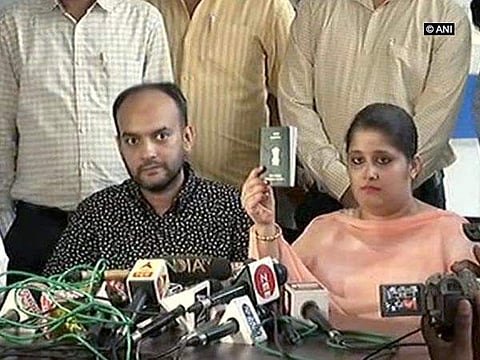 Interfaith couple Mohammad Anas Siddiqui and Tanvi Seth. (Photo | ANI)