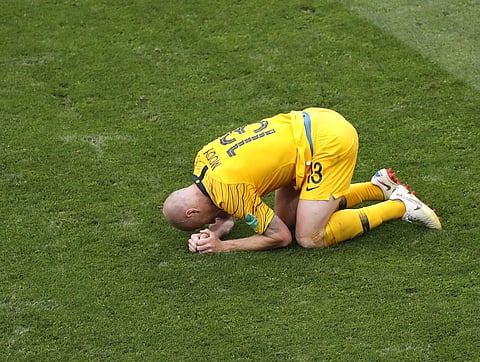 Australia's Aaron Mooy reacts at the end of group C match between Australia and Peru in the Fisht Stadium in Sochi, Russia | AP