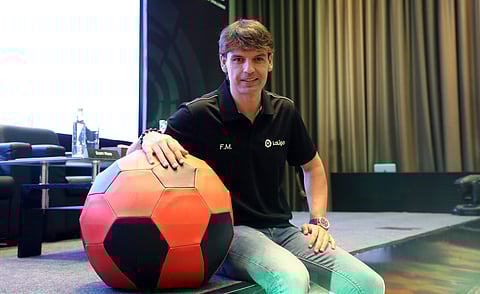 Former Spain forward Fernando Morientes in Kochi on Tuesday for the launch of the LaLiga World pre-season football tournament to be contested between Kerala Blasters, LaLiga side Girona FC and Australian A-League club Melbourne City FC from July 24 to 28.