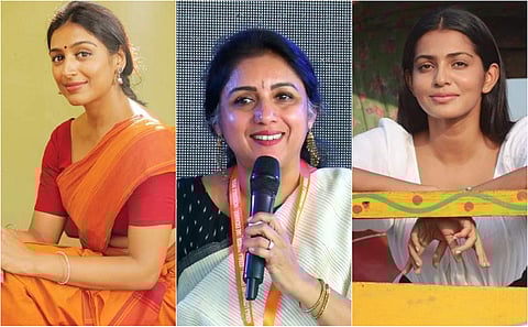 (L-R) Actresses Padmapriya, Revathy and Parvathy.